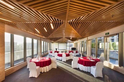 Sunlit Meeting Room With Panoramic Windows for Executive Sessions