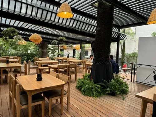 Chic Bamboo Terrace With Natural Decor for Receptions and Cocktails