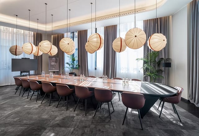 Sophisticated Boardroom With Lanterns for Executive Sessions
