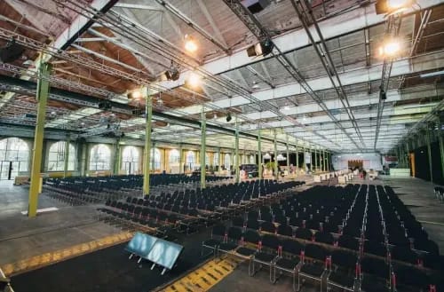 Tremendous Industrial Hall With a Monumental Structure for Extraordinary Events