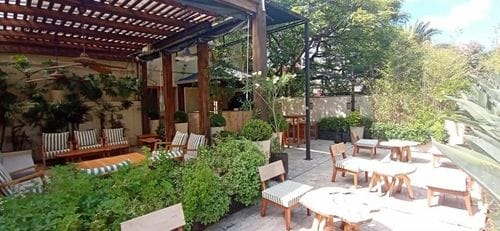 Open-Air Greenery Terrace With Pergola for Corporate Receptions