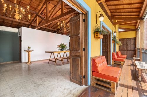 Colourful Balcony Venue with Warm Decor for Cocktail Parties