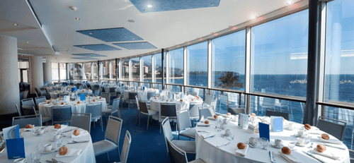 Panoramic Oceanfront Hall With a Glass Roof for Cocktail Parties
