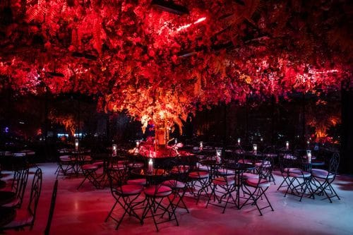 Enchanting Art Nouveau Garden Venue With Fiery Foliage for Glamorous Events