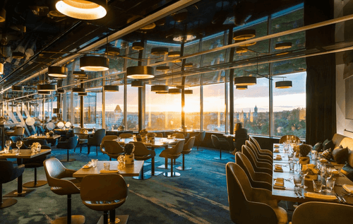 Refined Restaurant With Panoramic Views for Sunset Cocktails