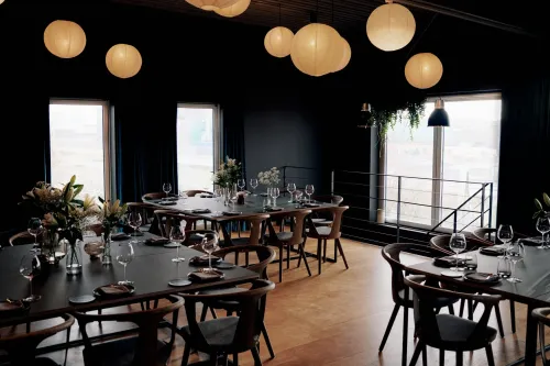 Nordic Wooden Loft With Statement Lighting for Private Dinners
