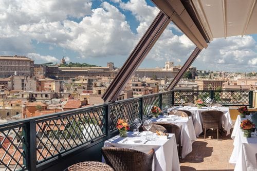 Panoramic Rooftop Escape With Roman Views for Private Dining and Drinks