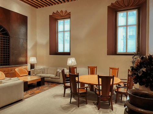 16th-Century Lounge With Wooden Accents for Intimate Discussions