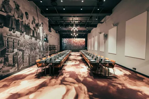 Bespoke Industrial Venue With a Striking Mural for Exclusive Events