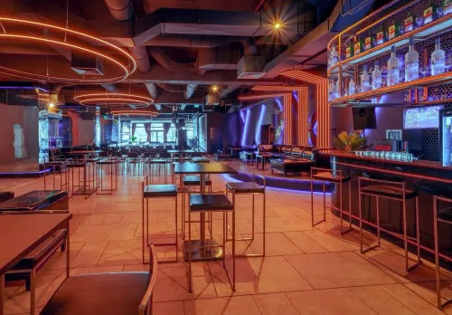 Futuristic Event Space With Neon Lighting for Unforgettable Corporate Parties