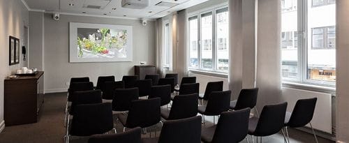 Modern Flexible Meeting Room with Windows and Projector
