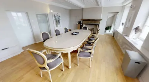 Refined Neoclassical Boardroom With Timeless Elegance for Elite Meetings