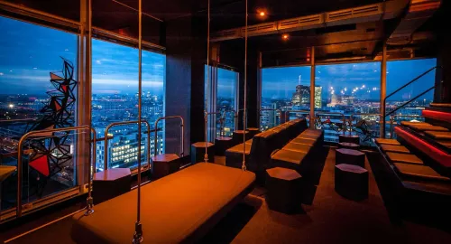 Elevated Skyline Venue With 270-Degree Views for Upscale Business Mixers