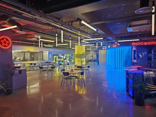 Neon Arcade Hall for Team Celebrations and Launches