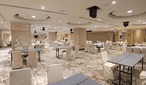 576M² Neutral-Toned Ballroom for Conferences and Receptions