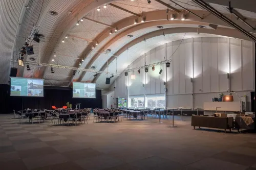 Vast Event Space With Vaulted Ceilings