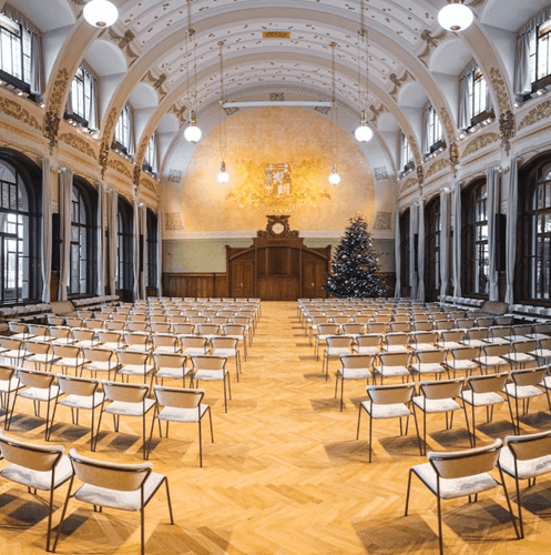 Opulent Beaux-Arts Hall With Ambient Lighting for Grand Celebrations
