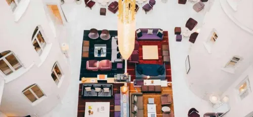 Sophisticated Contemporary Lounge With Multiple Spaces for Cocktail Parties