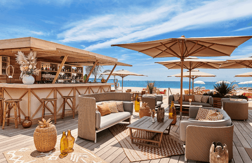 Captivating Beach Venue With a Stylish Bar and Private Deck for Relaxation