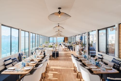Elegant Private Dining Spot With Stunning Sea Views and Chic Ambience