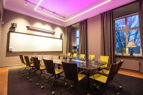 tylish Boardroom With Ambient Lighting for High-Level Meetings