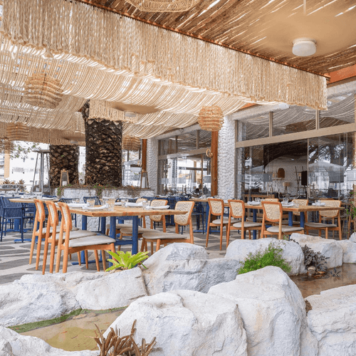 Stunning Mykonos-Inspired Rooftop With Exquisite Aesthetics for Celebratory Dinners