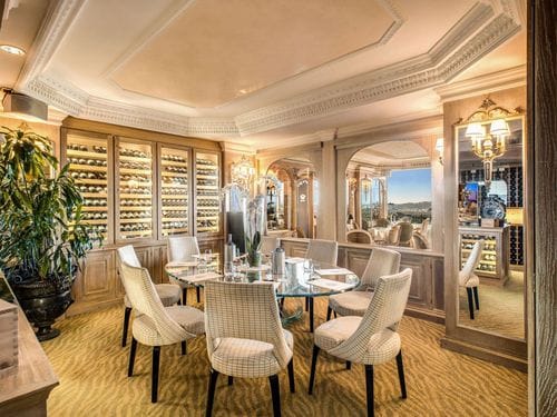 Classic Wine Cellar Dining Room With Stunning City Views for Wine Tastings and Private Dinners