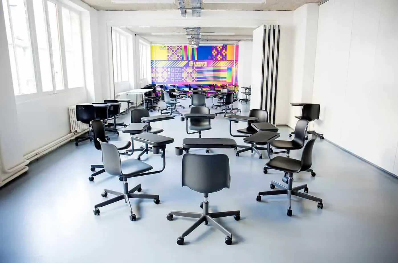 Bright Workshop Space With a Colourful Mural for Dynamic & Engaging ...