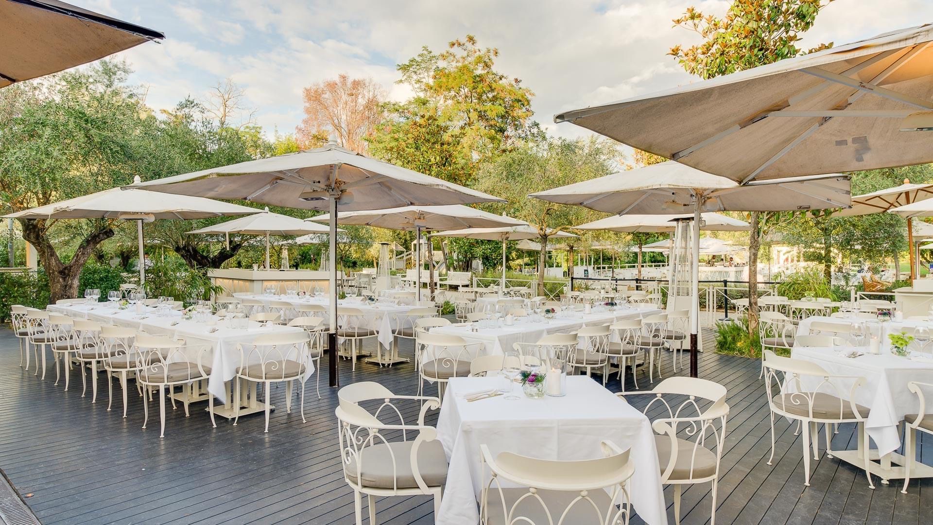 Charming Alfresco Spot With Shaded Seating for Social Events in Rome